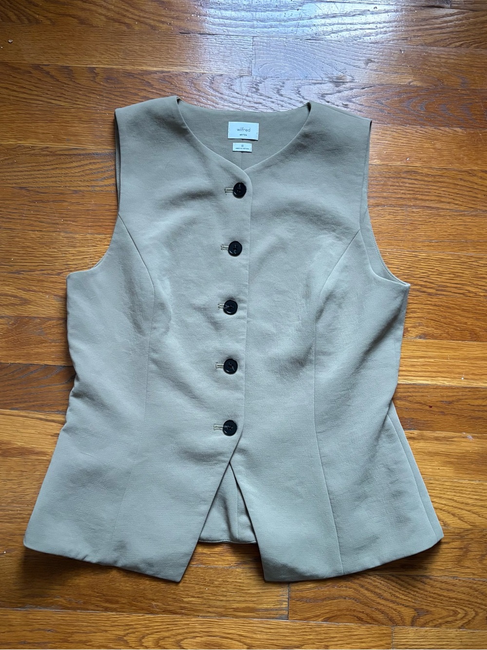 Wilfred Beige Tailored Button-Front Vest